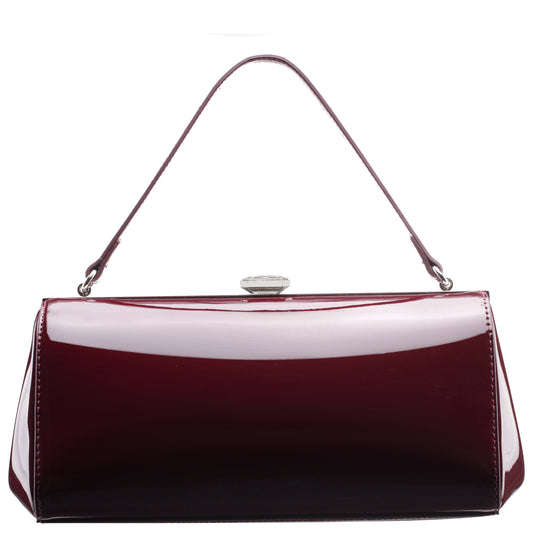 Delsie Red Pat Frame Clutch | Nina Shoes