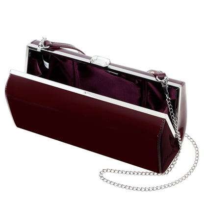 Delsie Red Pat Frame Clutch | Nina Shoes