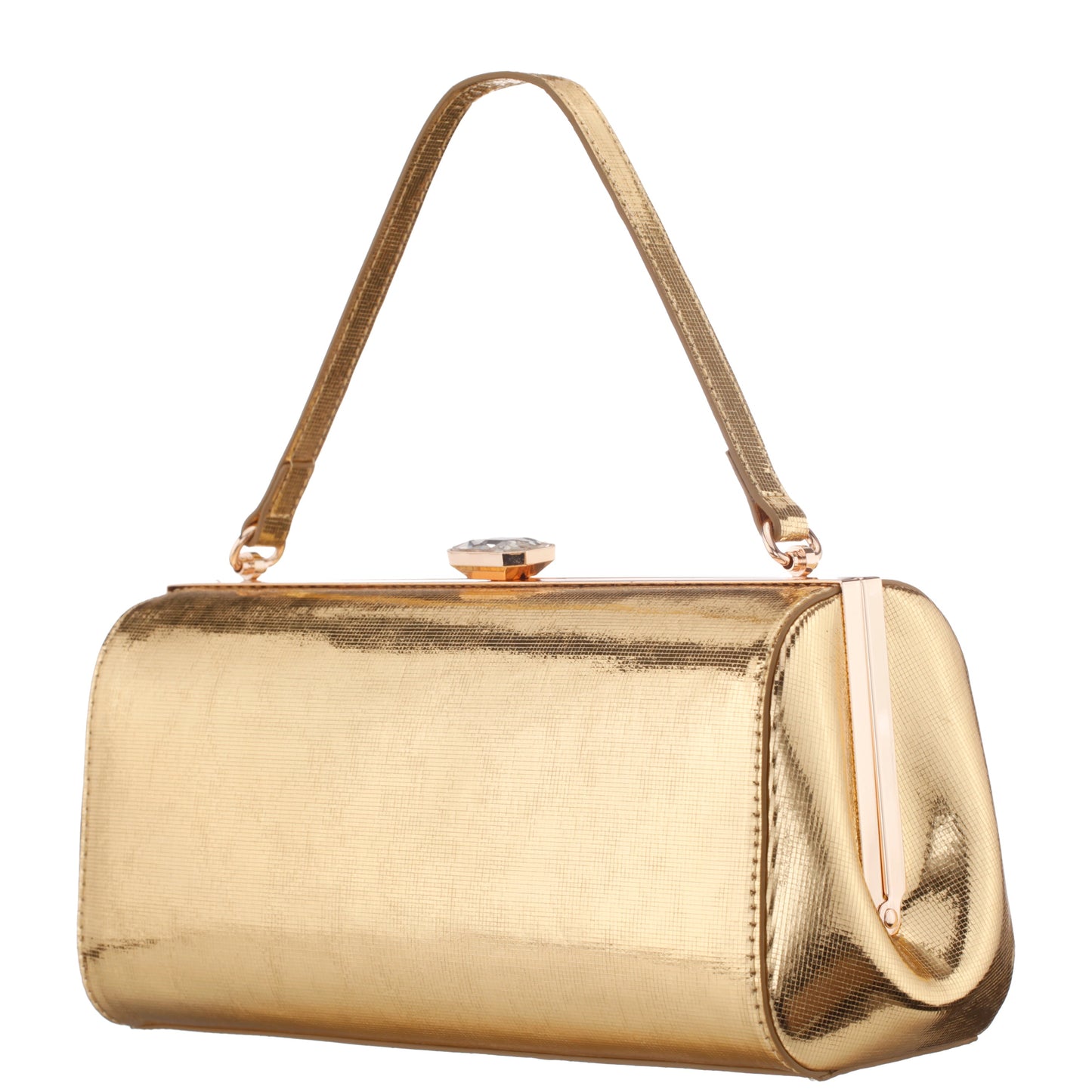 Delsie Gold Mini Geo Metallic Frame Clutch | Nina Shoes
