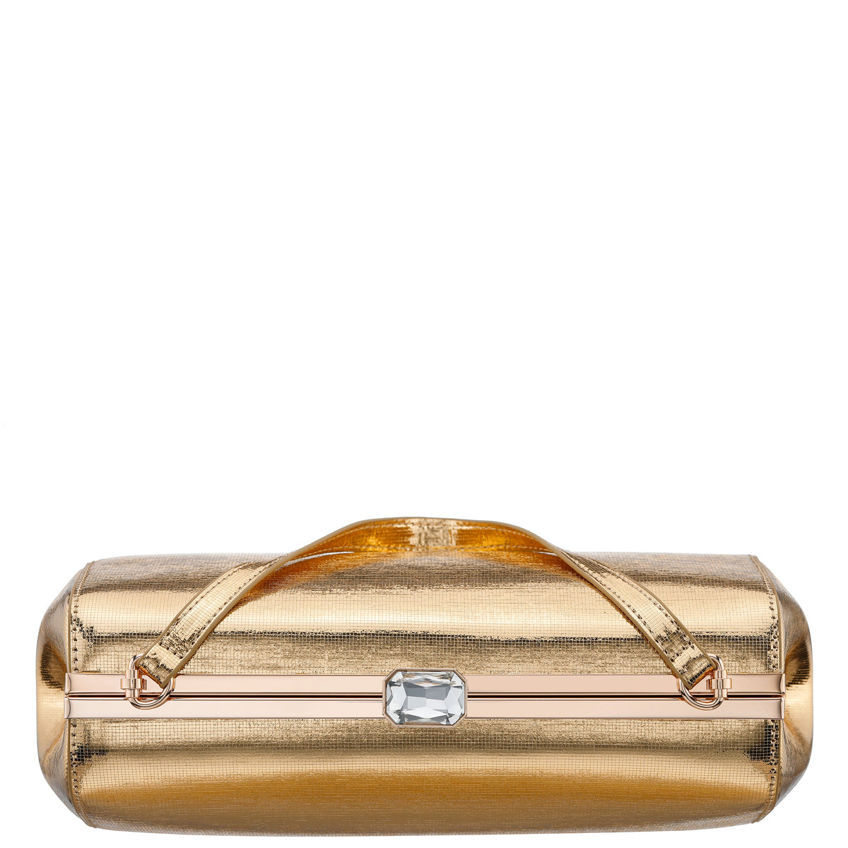 Delsie Gold Mini Geo Metallic Frame Clutch | Nina Shoes
