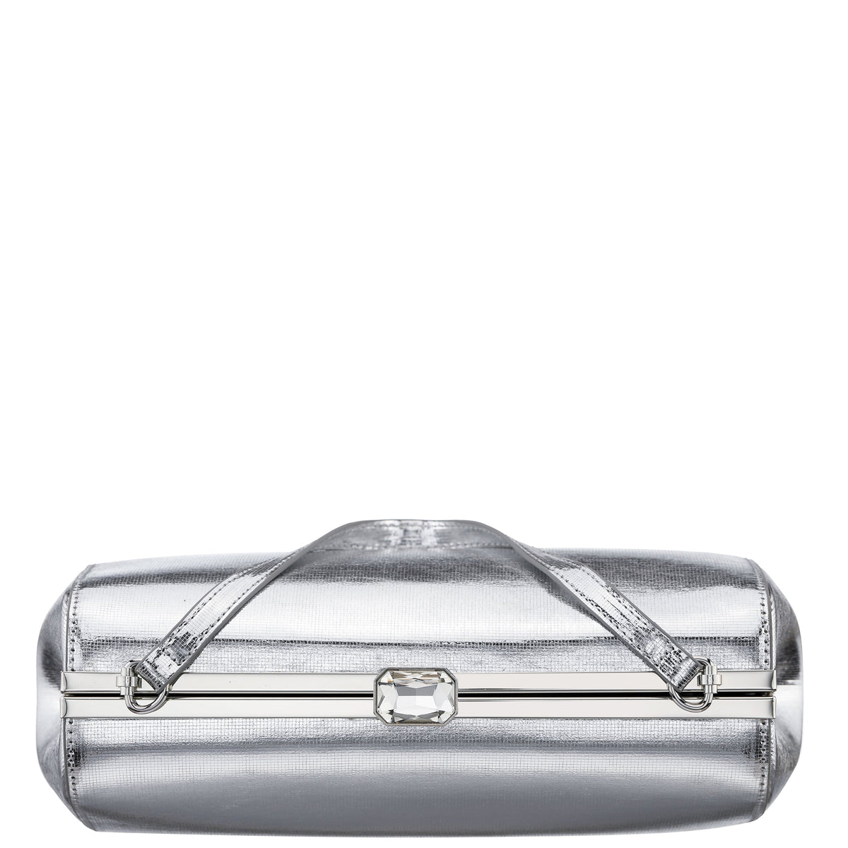 Delsie Silver Mini Geo Metallic Frame Clutch | Nina Shoes