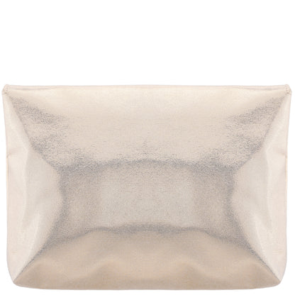 Grayson Gold Reflective Suedette Foldover Clutch | Nina Shoes
