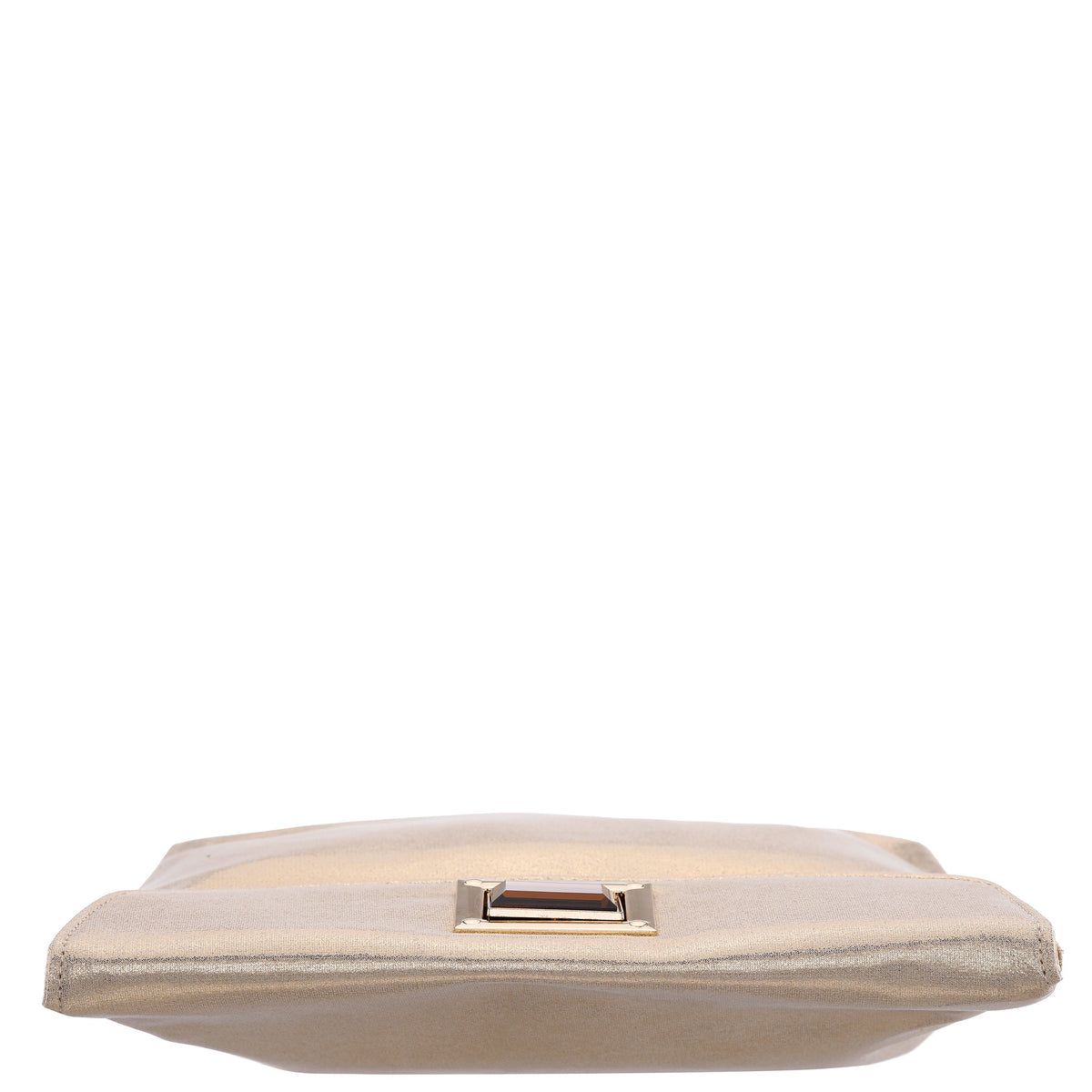 Grayson Gold Reflective Suedette Foldover Clutch | Nina Shoes