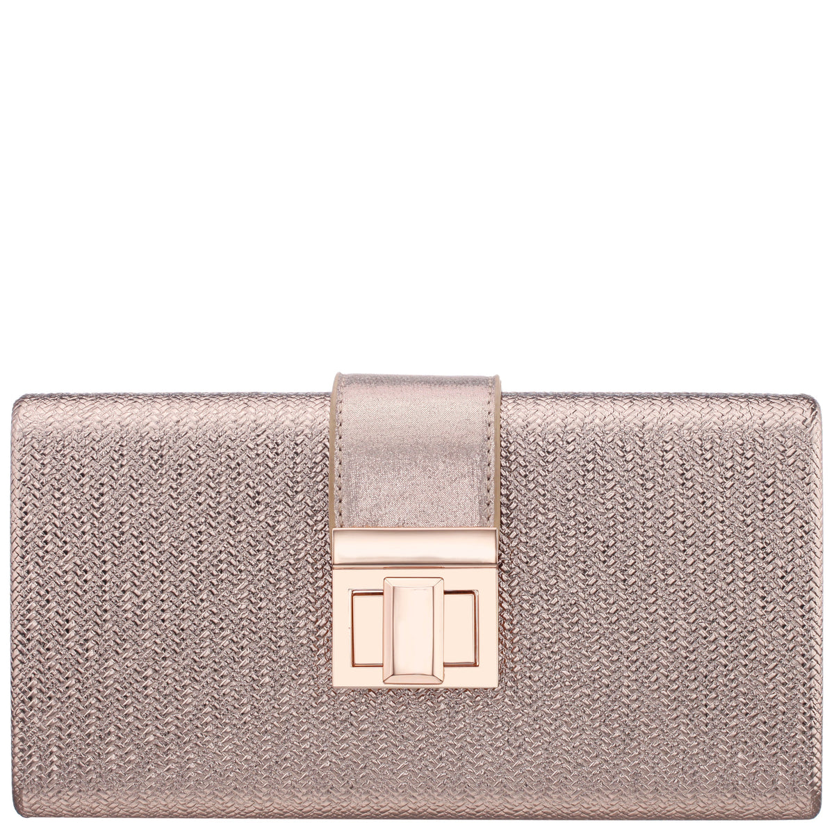 Presly Antique Gold Embossed Weav Minaudiere | Nina Shoes
