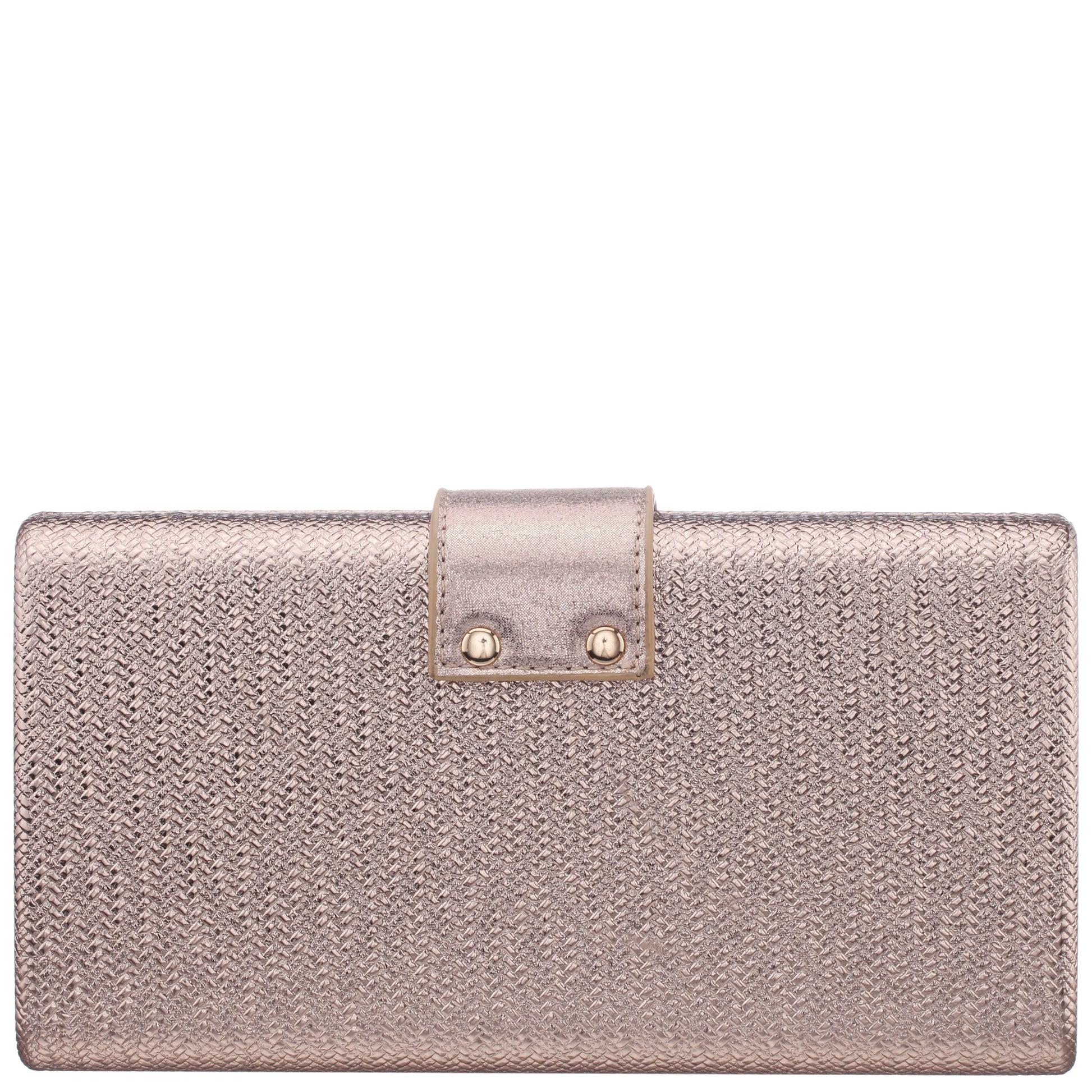 Presly Antique Gold Embossed Weav Minaudiere | Nina Shoes