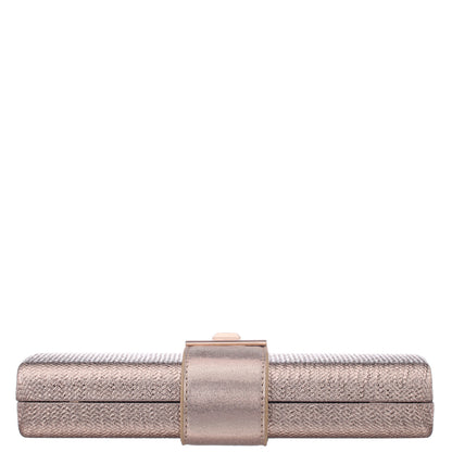 Presly Antique Gold Embossed Weav Minaudiere | Nina Shoes