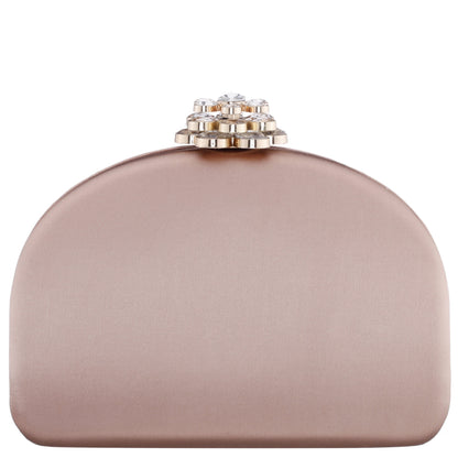 Nivi Brown Satin Minaudiere | Nina Shoes