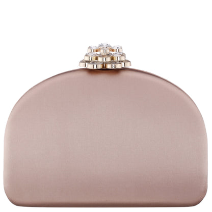 Nivi Brown Satin Minaudiere | Nina Shoes