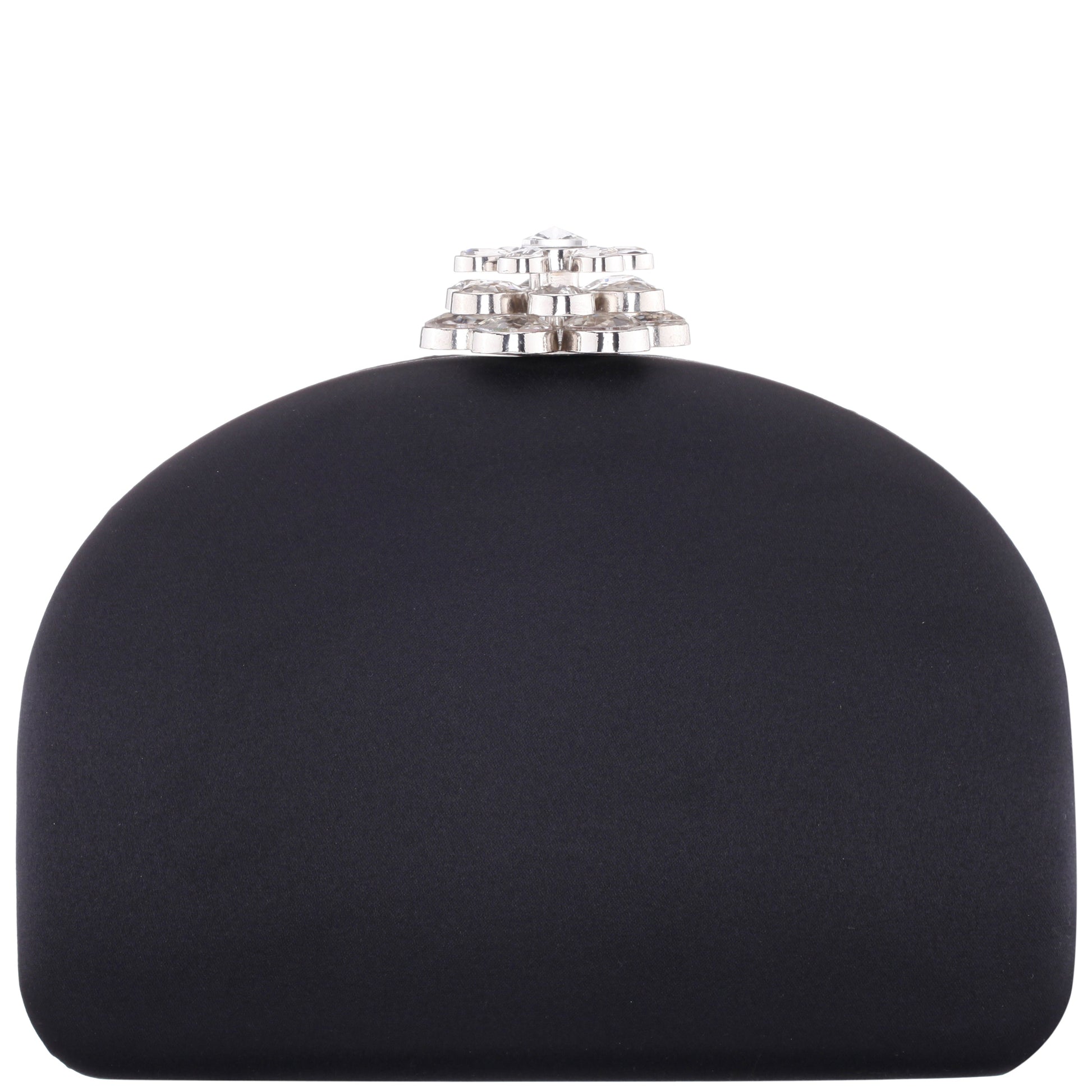 Nivi Black Satin / Glass Crystal Minaudiere | Nina Shoes