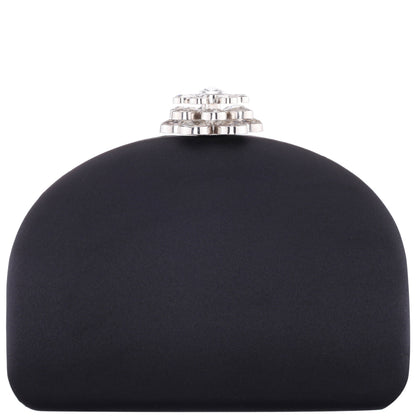 Nivi Black Satin / Glass Crystal Minaudiere | Nina Shoes