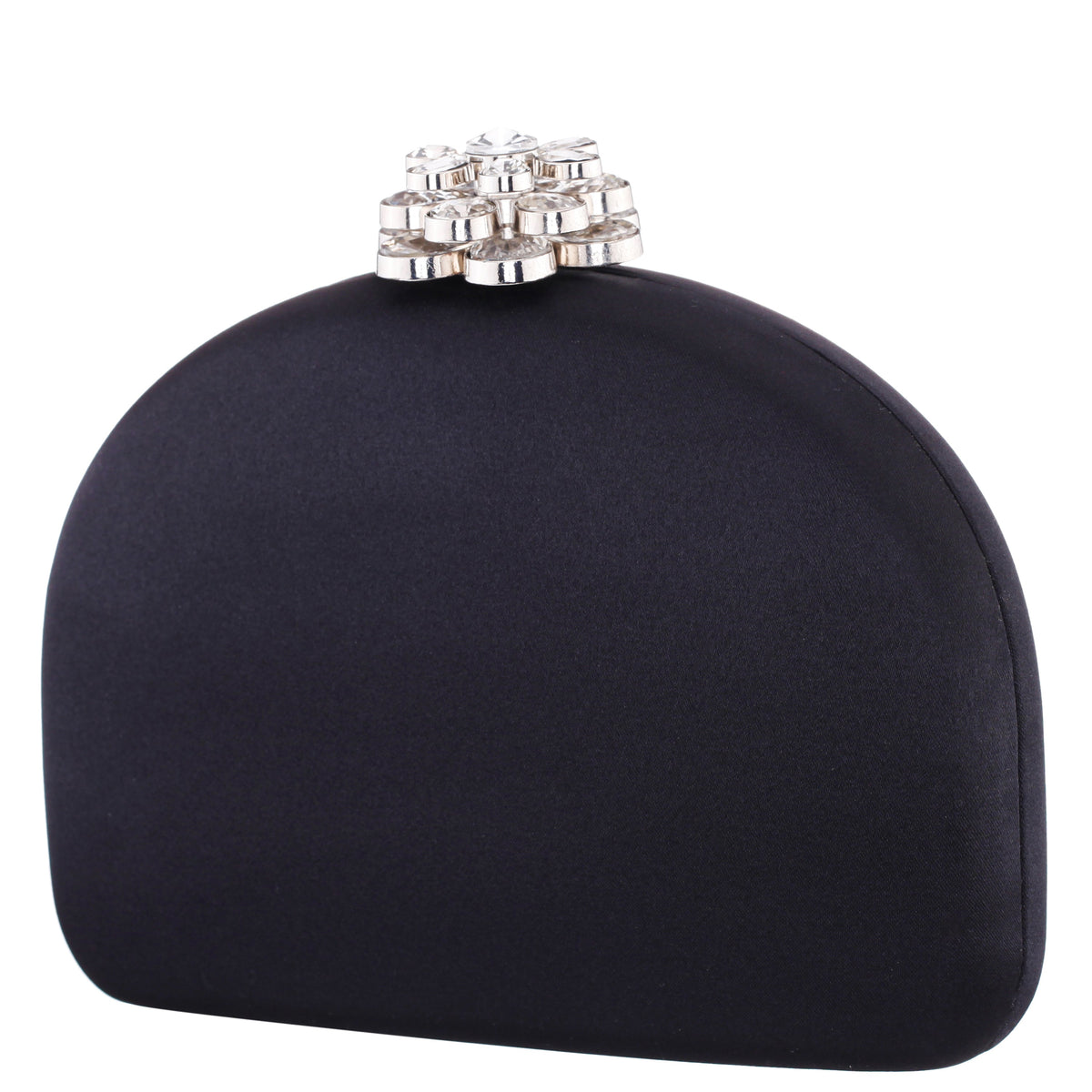 Nivi Black Satin / Glass Crystal Minaudiere | Nina Shoes