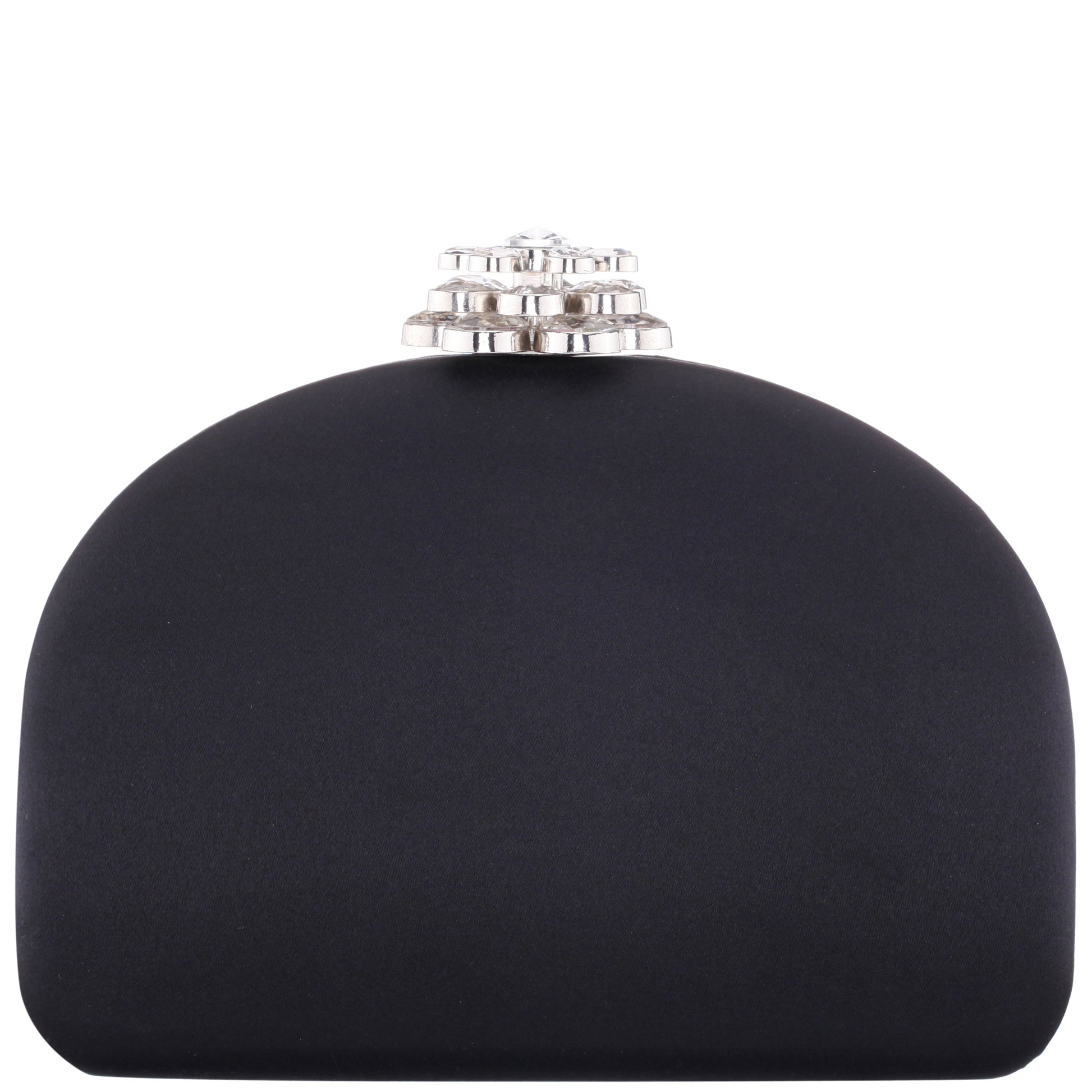 Nivi Black Satin / Glass Crystal Minaudiere | Nina Shoes