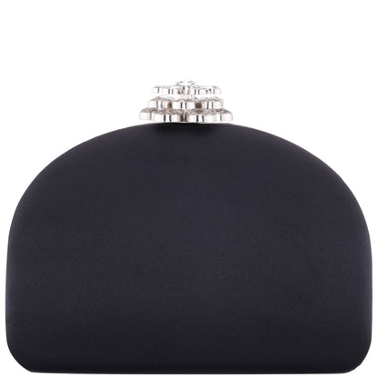 Nivi Black Satin / Glass Crystal Minaudiere | Nina Shoes