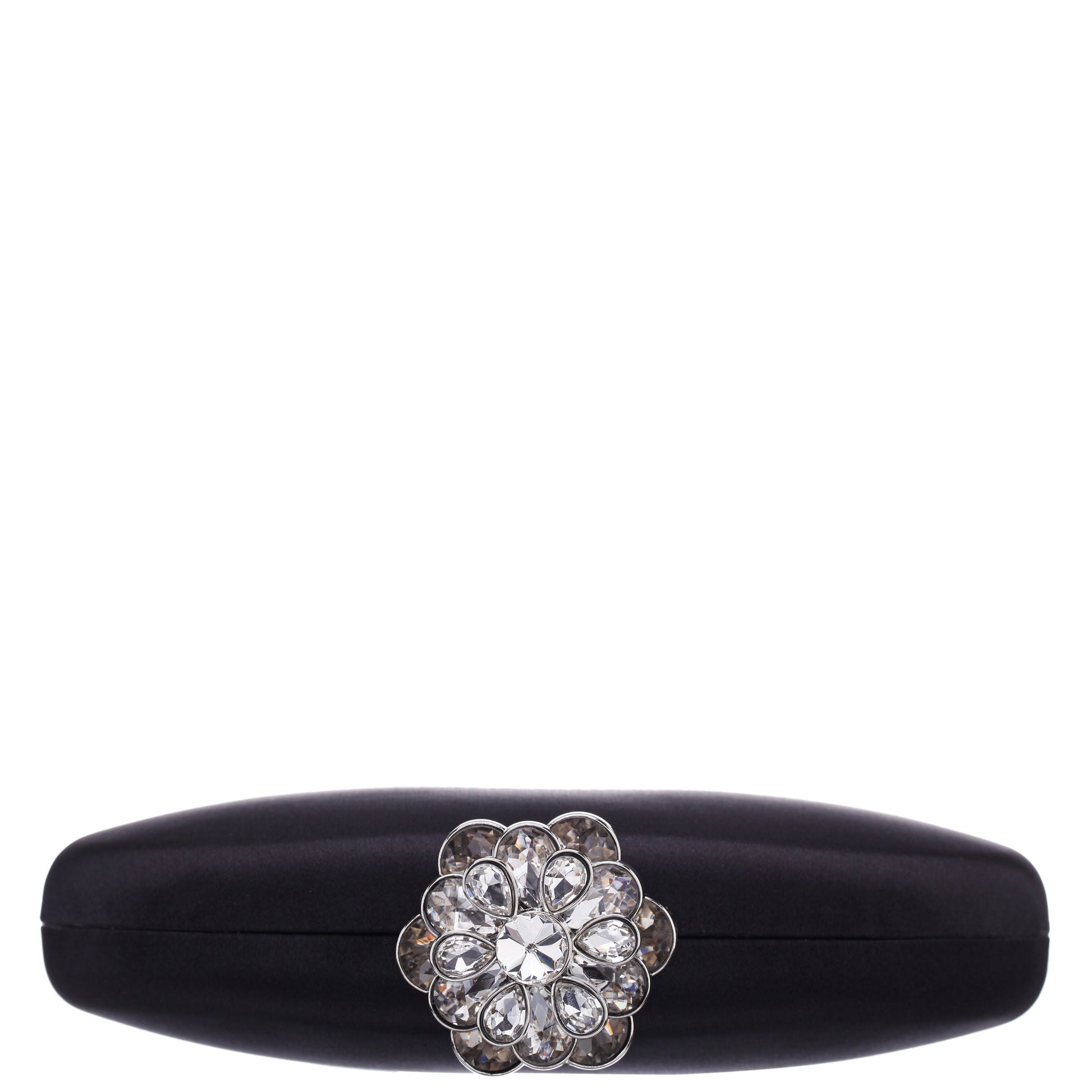 Nivi Black Satin / Glass Crystal Minaudiere | Nina Shoes