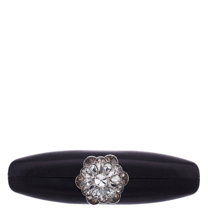 Nivi Black Satin / Glass Crystal Minaudiere | Nina Shoes