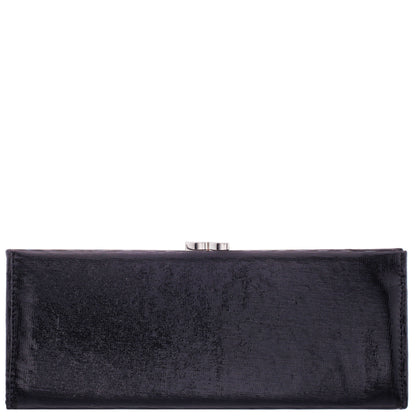 Tierney Black Mini Geo Metallic Fabric Frame Clutch | Nina Shoes