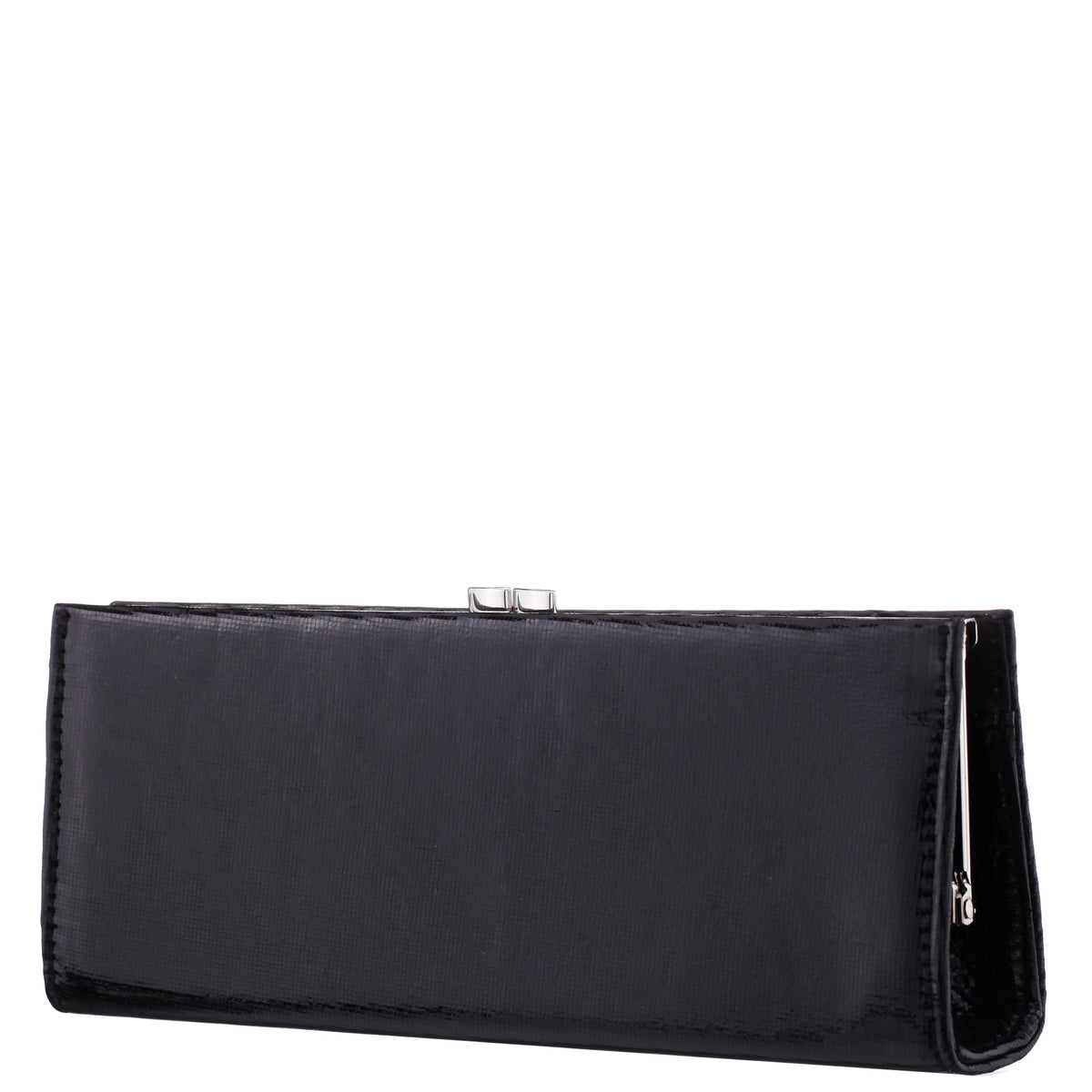 Tierney Black Mini Geo Metallic Fabric Frame Clutch | Nina Shoes