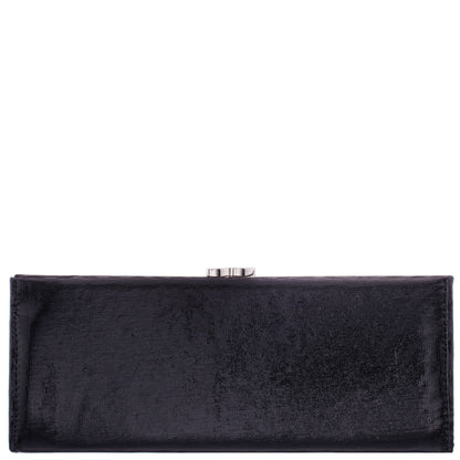 Tierney Black Mini Geo Metallic Fabric Frame Clutch | Nina Shoes