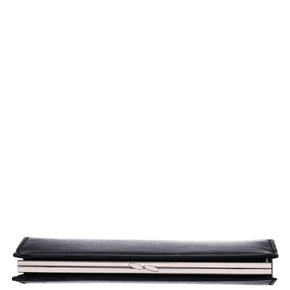 Tierney Black Mini Geo Metallic Fabric Frame Clutch | Nina Shoes