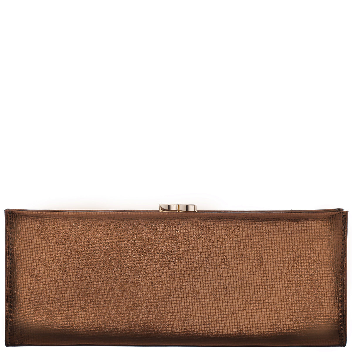 Tierney Brown Mini Geo Metallic Fabric Frame Clutch | Nina Shoes