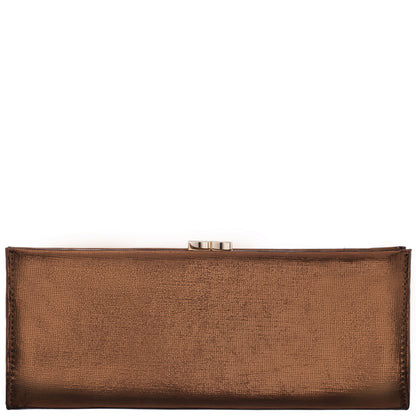 Tierney Brown Mini Geo Metallic Fabric Frame Clutch | Nina Shoes
