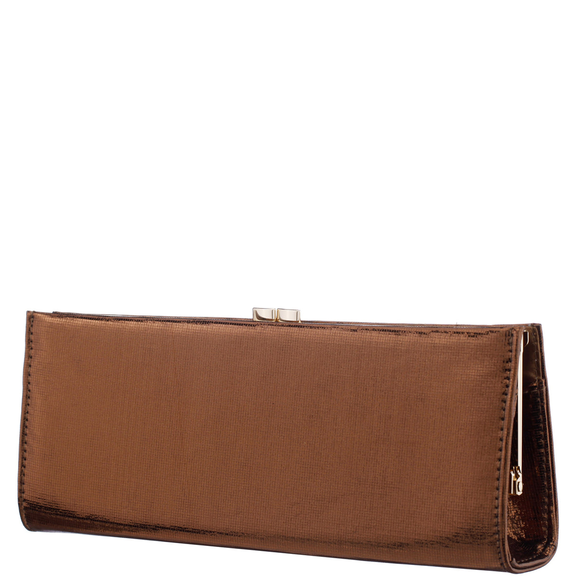 Tierney Brown Mini Geo Metallic Fabric Frame Clutch | Nina Shoes