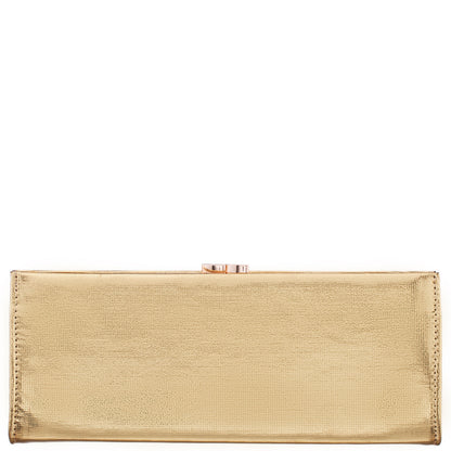 Tierney Gold Mini Geo Metallic Fabric Frame Clutch | Nina Shoes