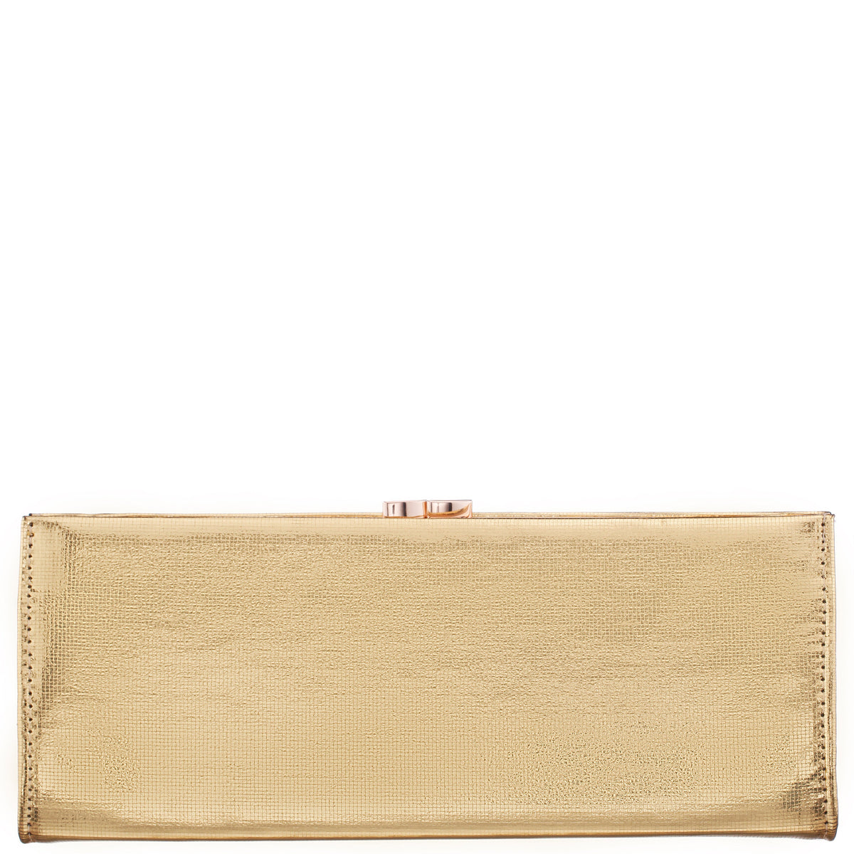 Tierney Gold Mini Geo Metallic Fabric Frame Clutch | Nina Shoes
