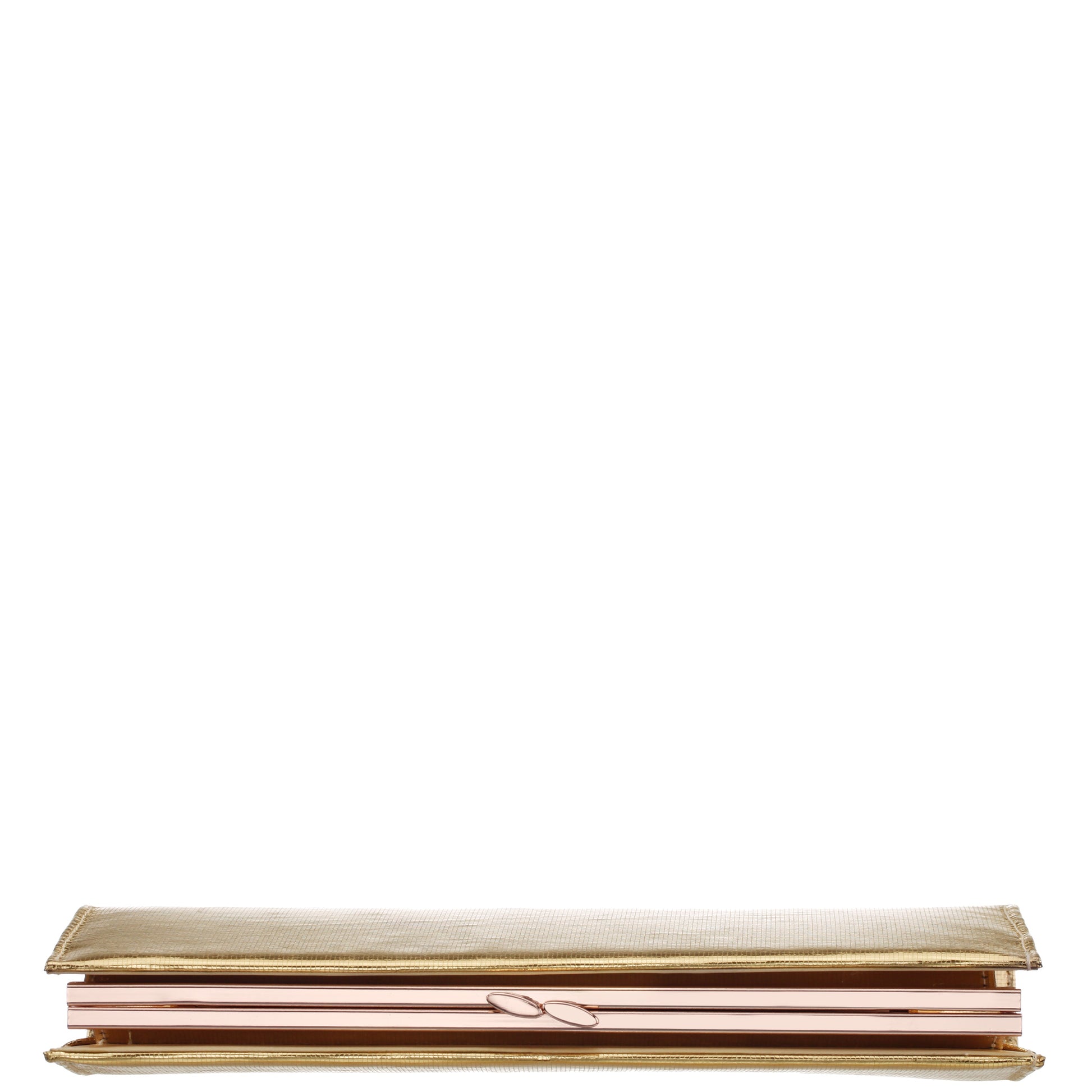 Tierney Gold Mini Geo Metallic Fabric Frame Clutch | Nina Shoes
