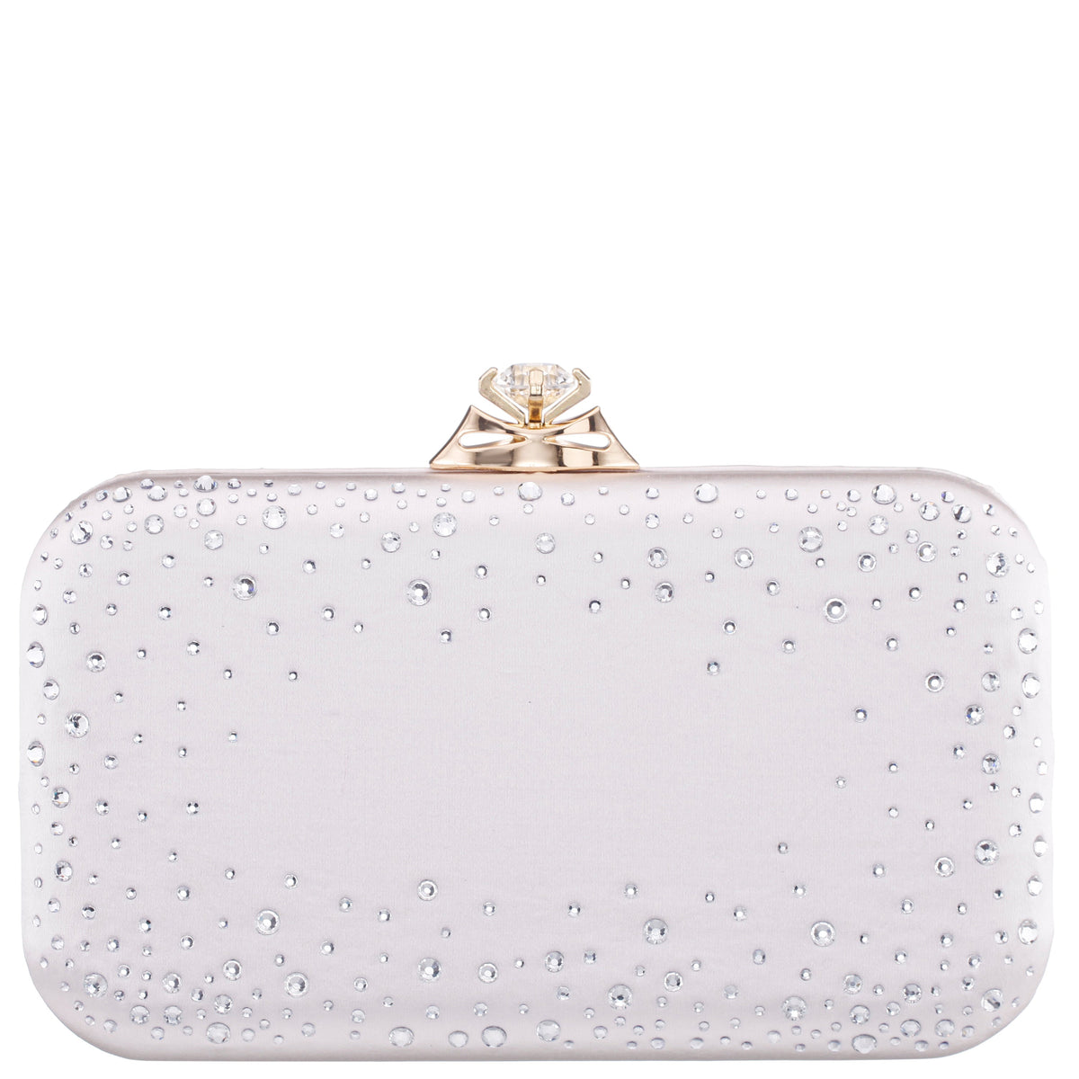 Lindsay Beige Satin / Glass Crystal Minaudiere | Nina Shoes
