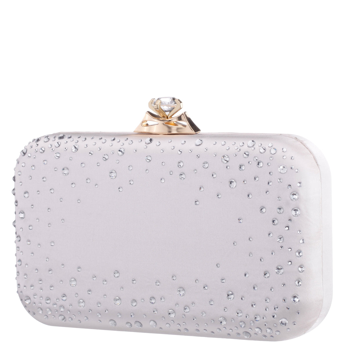 Lindsay Beige Satin / Glass Crystal Minaudiere | Nina Shoes