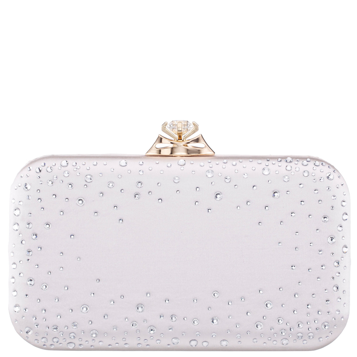 Lindsay Beige Satin / Glass Crystal Minaudiere | Nina Shoes