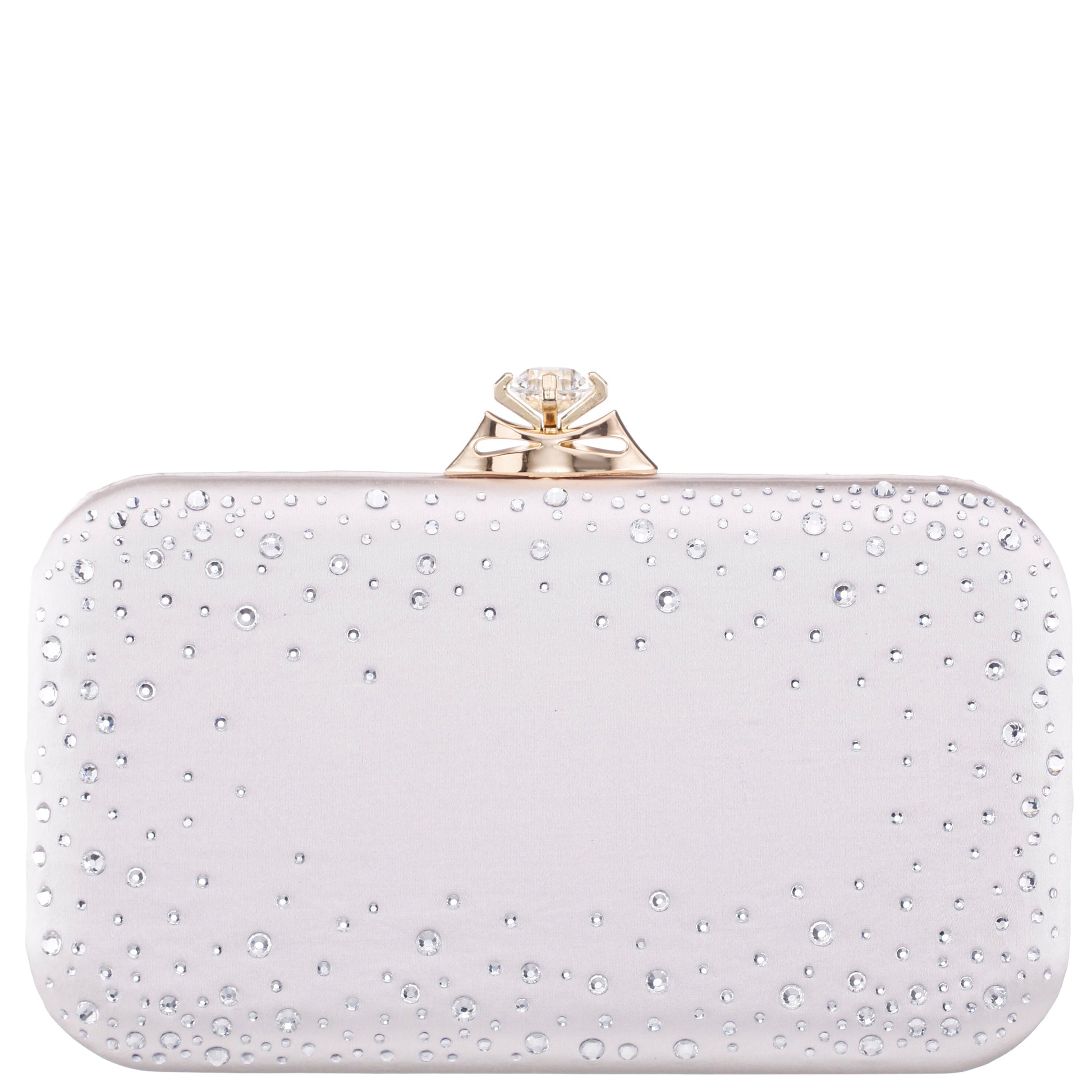 Lindsay Beige Satin / Glass Crystal Minaudiere | Nina Shoes