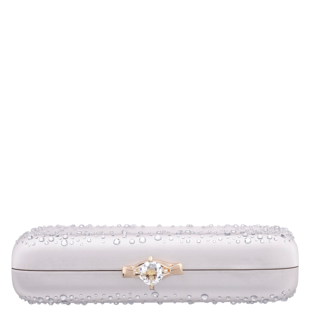 Lindsay Beige Satin / Glass Crystal Minaudiere | Nina Shoes