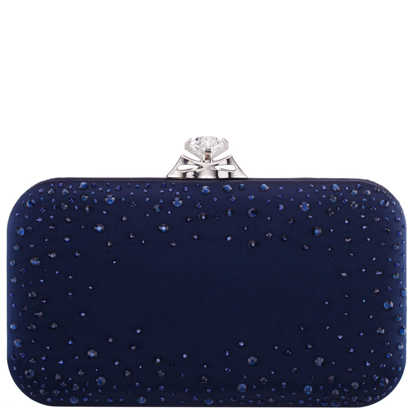 Lindsay Blue Satin / Glass Crystal Minaudiere | Nina Shoes