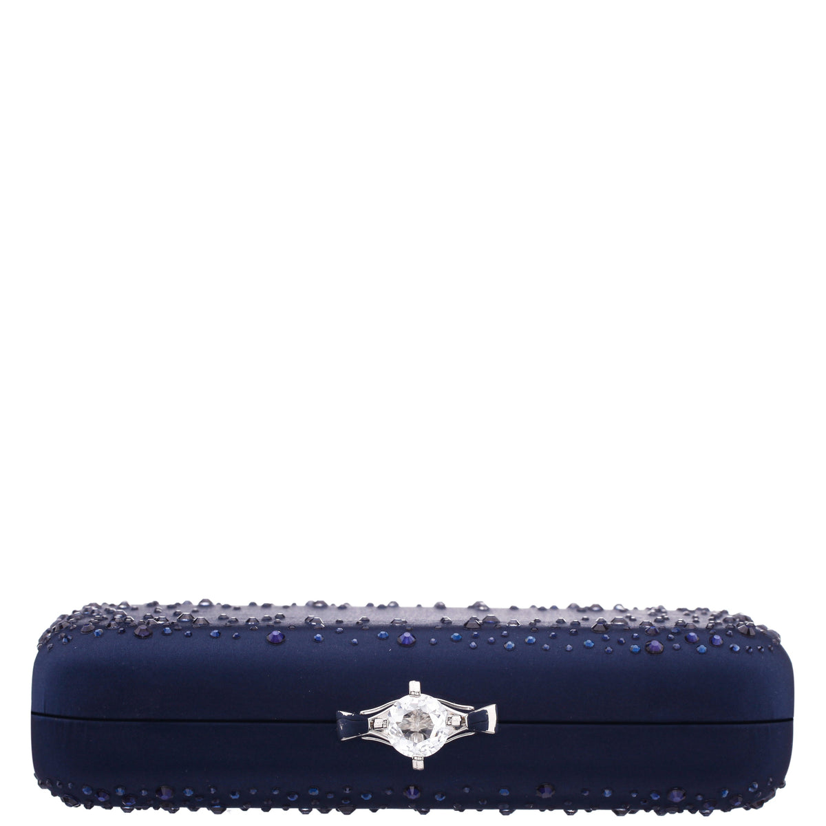 Lindsay Blue Satin / Glass Crystal Minaudiere | Nina Shoes