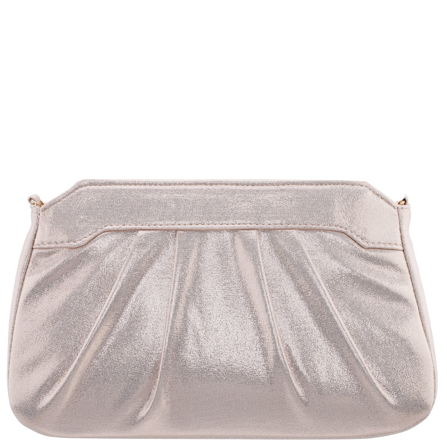 Amy Platino Reflective Suedette Clutch | Nina Shoes