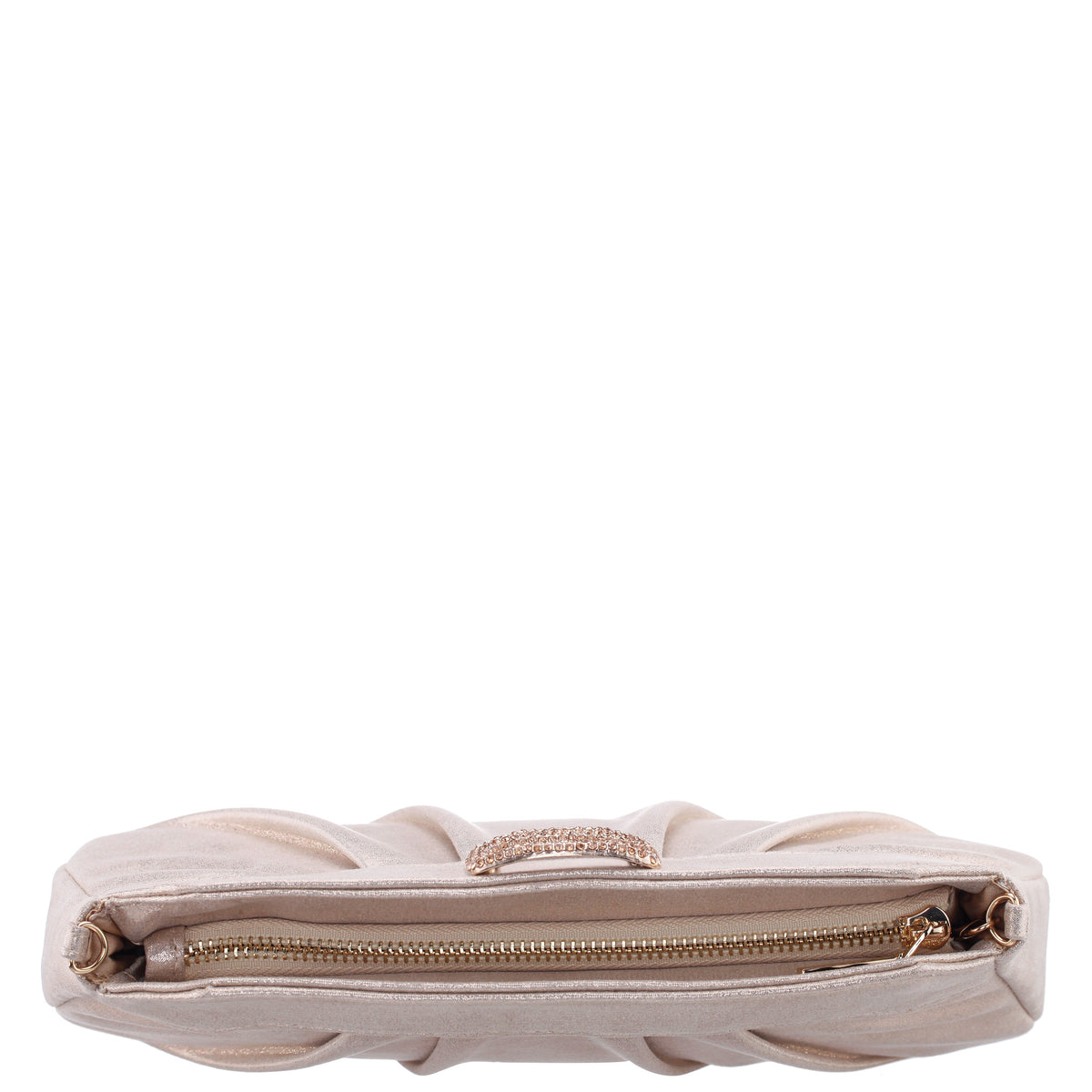 Amy Platino Reflective Suedette Clutch | Nina Shoes