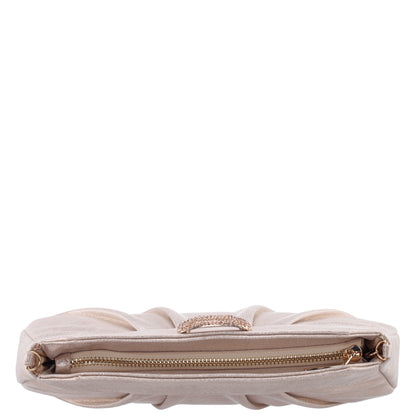 Amy Platino Reflective Suedette Clutch | Nina Shoes