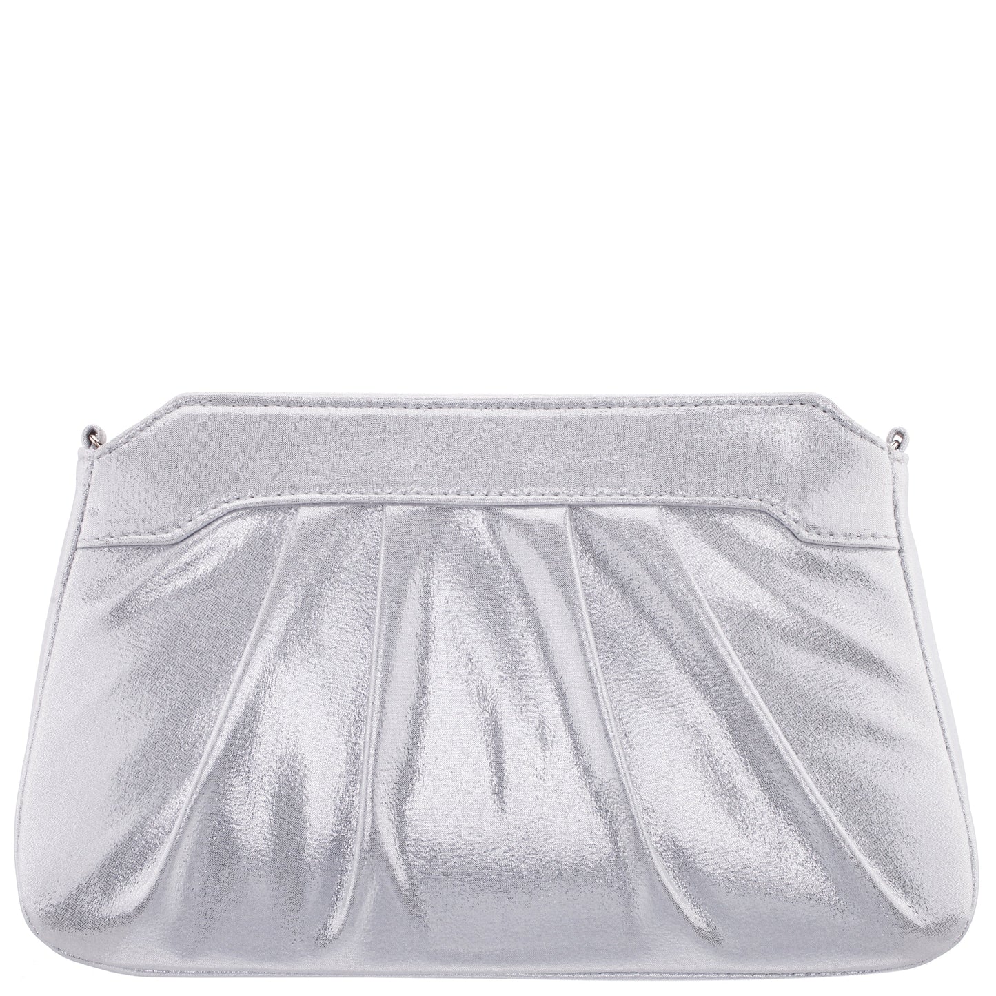 Amy True Silver Reflective Suedette Clutch | Nina Shoes