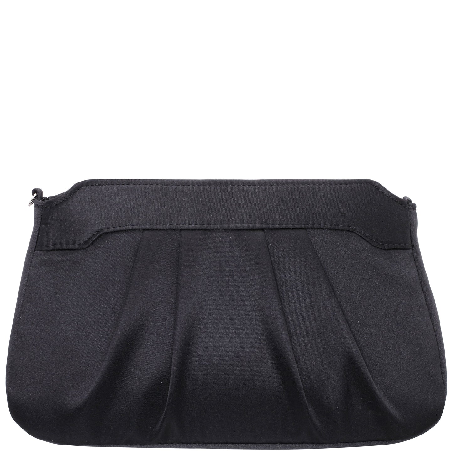 Amy Black Satin / Glass Crystal Clutch | Nina Shoes