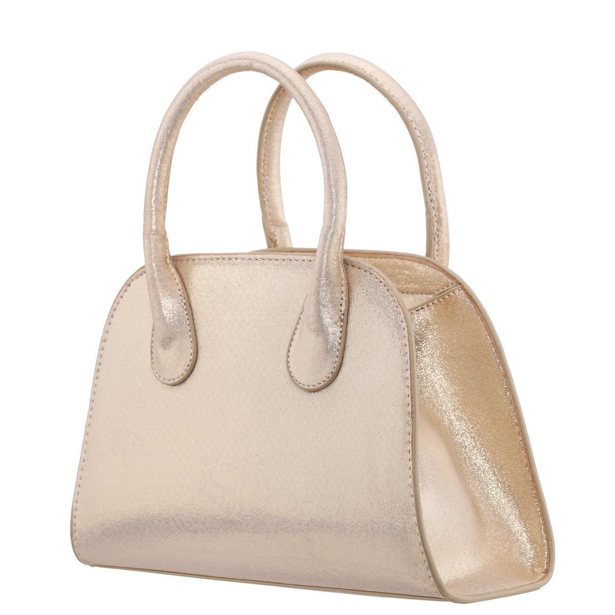 Ainsley Gold Reflective Suedette Handle Bag | Nina Shoes