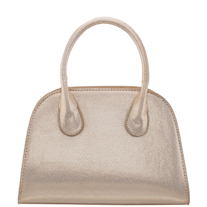 Ainsley Gold Reflective Suedette Handle Bag | Nina Shoes
