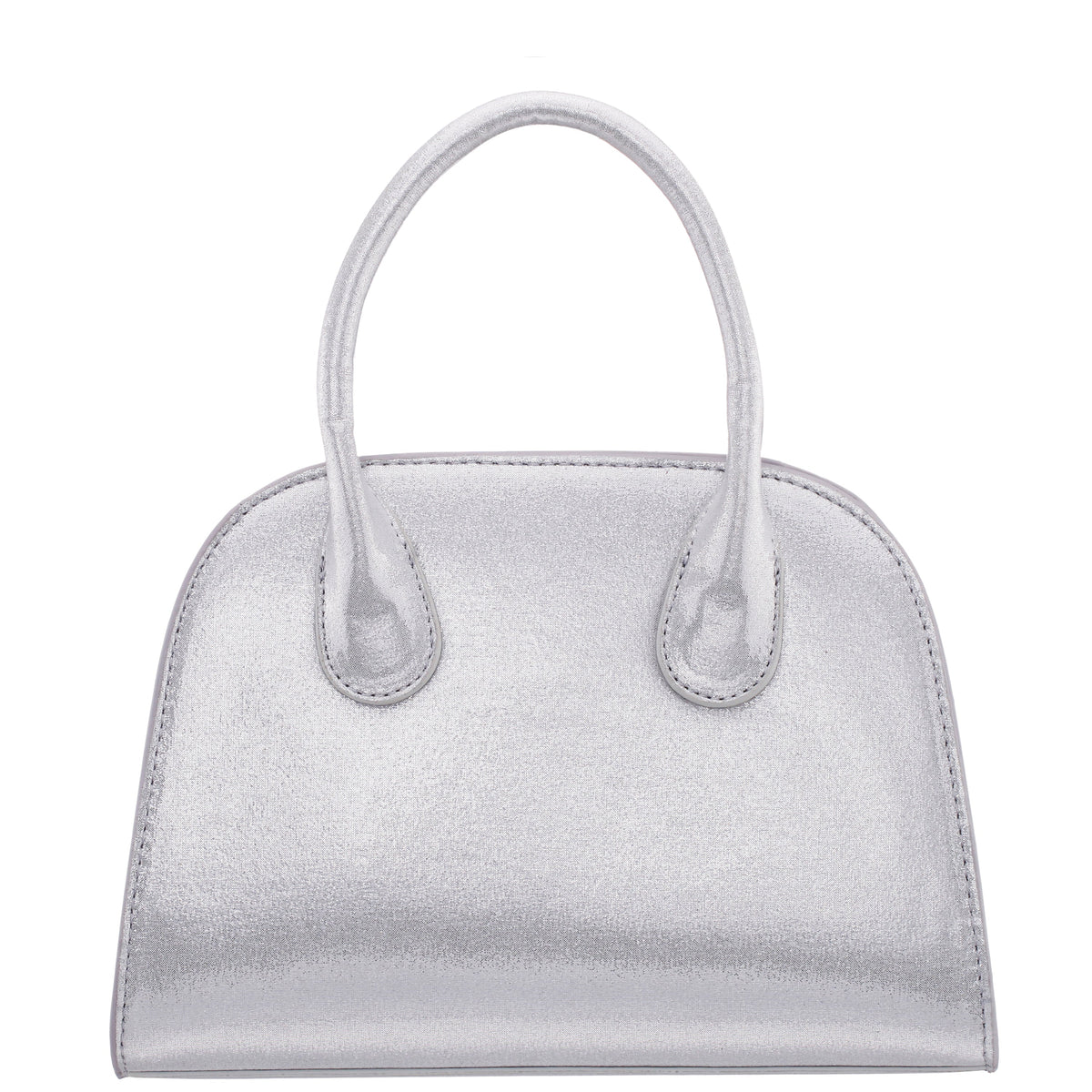Ainsley True Silver Reflective Suedette Handle Bag | Nina Shoes