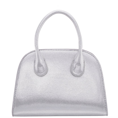 Ainsley True Silver Reflective Suedette Handle Bag | Nina Shoes