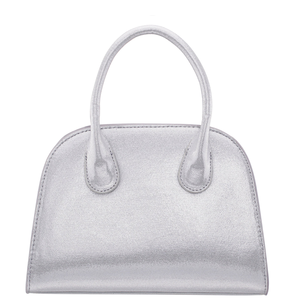 Ainsley True Silver Reflective Suedette Handle Bag | Nina Shoes