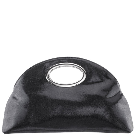 Jael Black Metallic Geo Swirl Fabric Handle Bag | Nina Shoes