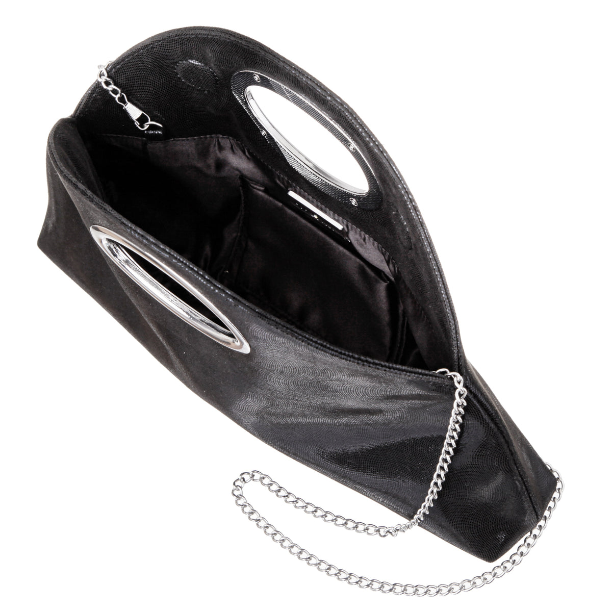 Jael Black Metallic Geo Swirl Fabric Handle Bag | Nina Shoes