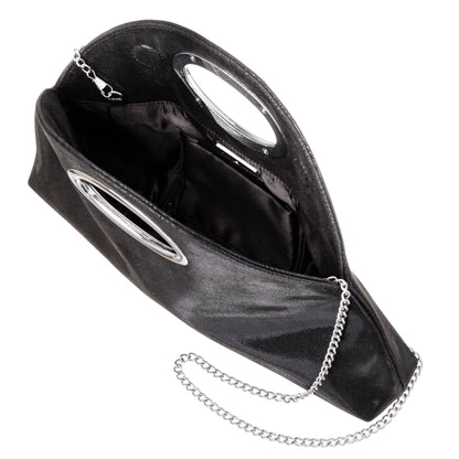 Jael Black Metallic Geo Swirl Fabric Handle Bag | Nina Shoes