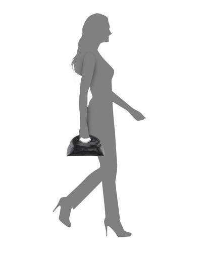Jael Black Metallic Geo Swirl Fabric Handle Bag | Nina Shoes